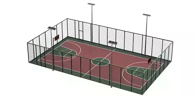 Basketball field BLENDER 3D Model Cycles