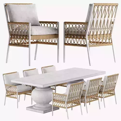 Serena and Lily Salt Greek chair Terrace table set
