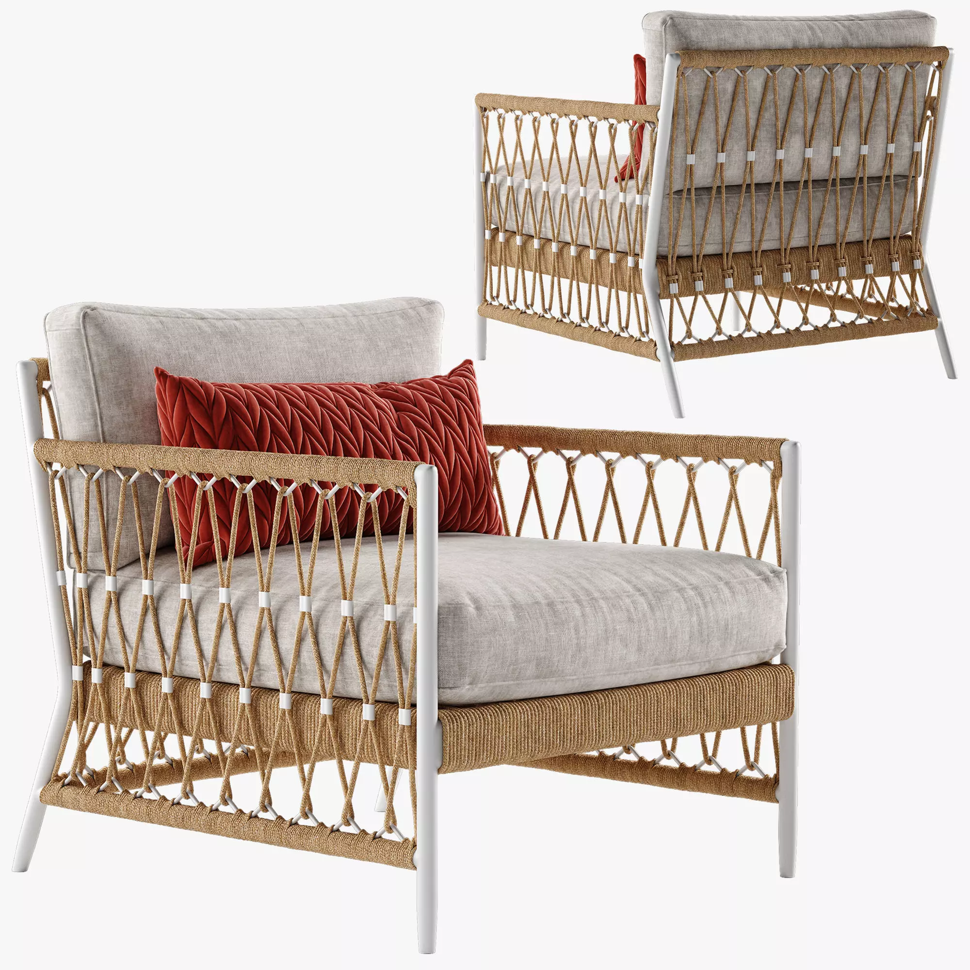 Serena and Lily Salt Greek armchair 3D model_0