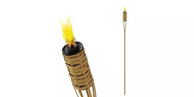 Bungalow torch bamboo BLENDER 3D Model Cycles 3D model