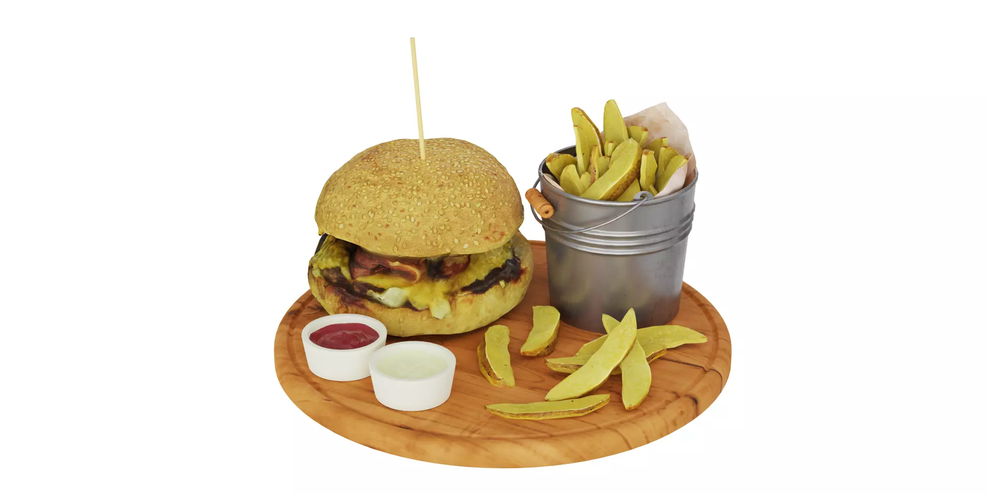 Burger BLENDER 3D Model Cycles 3D model_0