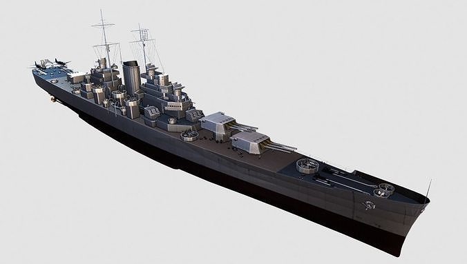 BattleShip Low-poly 3D model