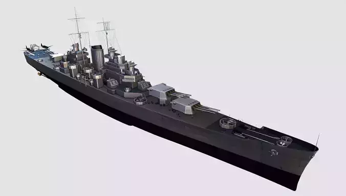 BattleShip Low-poly 3D model