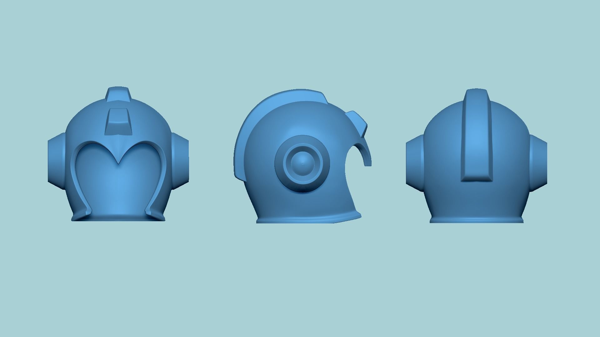 Megaman Helmet STL Printable - Classic Design Cosplay 3D print model_11