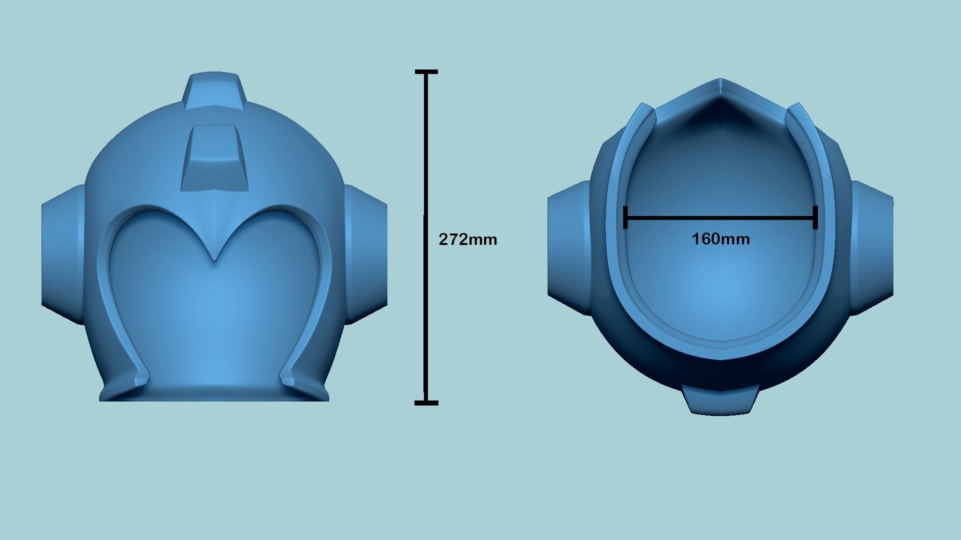 Megaman Helmet STL Printable - Classic Design Cosplay 3D print model_20