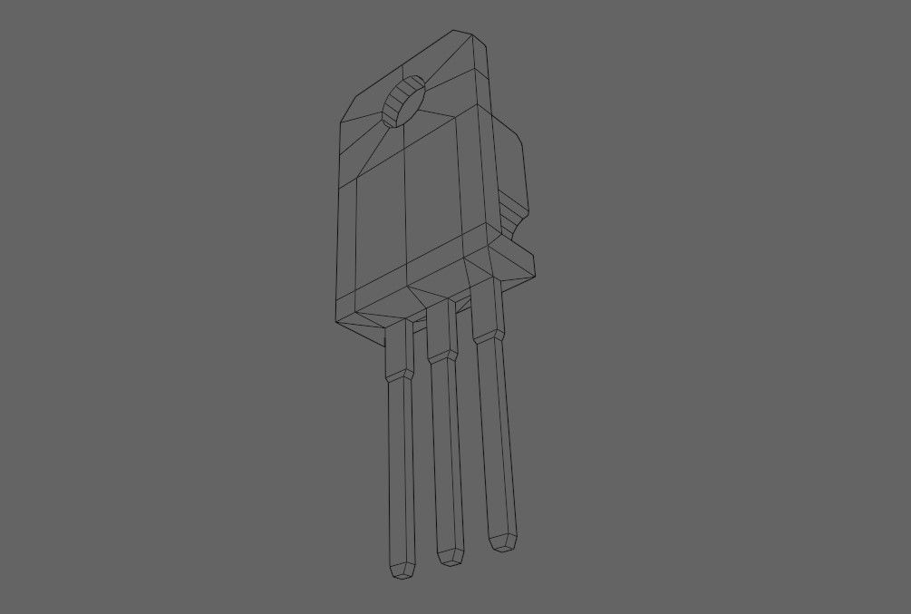 Transistor 7812 - Electronic parts Low-poly 3D model_21