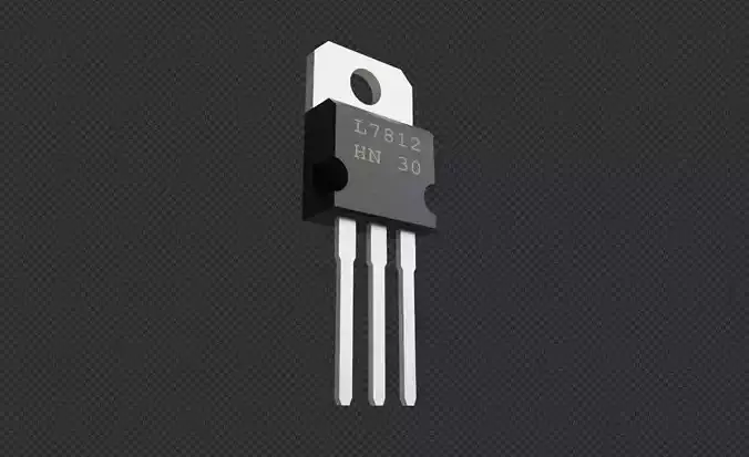 Transistor 7812 - Electronic parts Low-poly 3D model