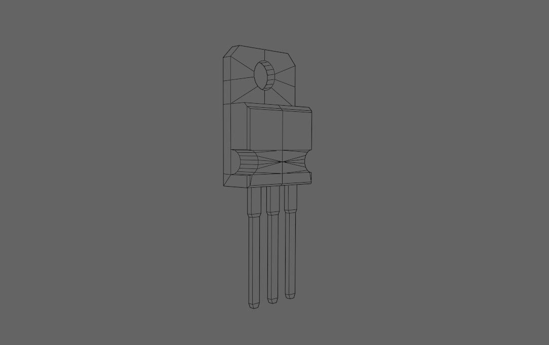 Transistor 7812 - Electronic parts Low-poly 3D model_20