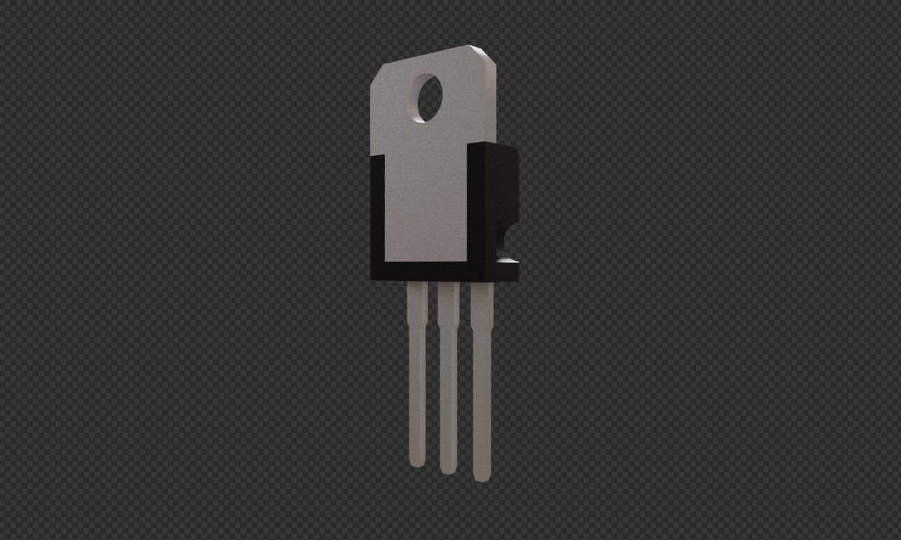 Transistor 7812 - Electronic parts Low-poly 3D model_11