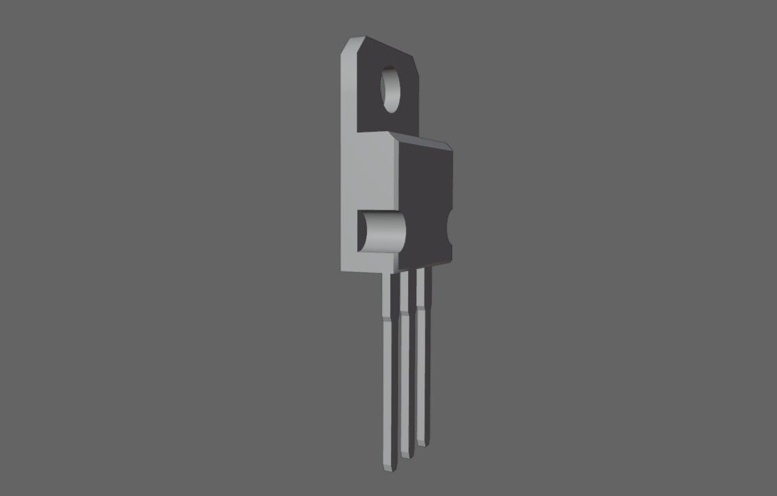 Transistor 7812 - Electronic parts Low-poly 3D model_16