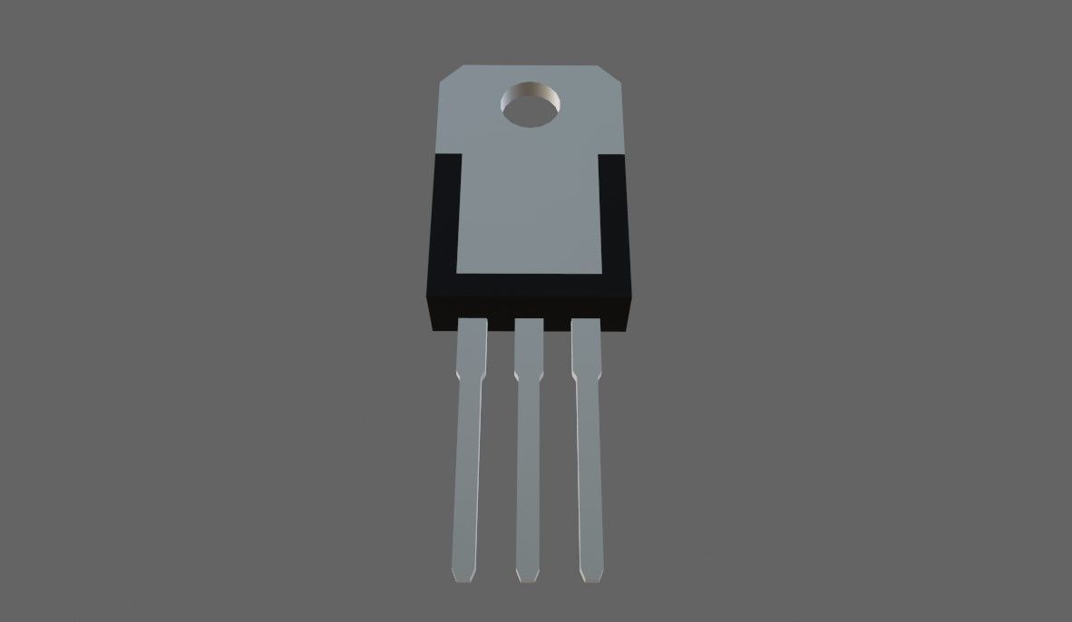Transistor 7812 - Electronic parts Low-poly 3D model_15