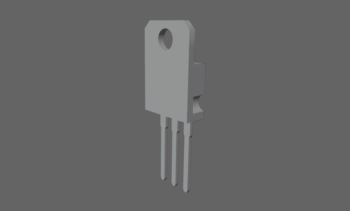 Transistor 7812 - Electronic parts Low-poly 3D model_17
