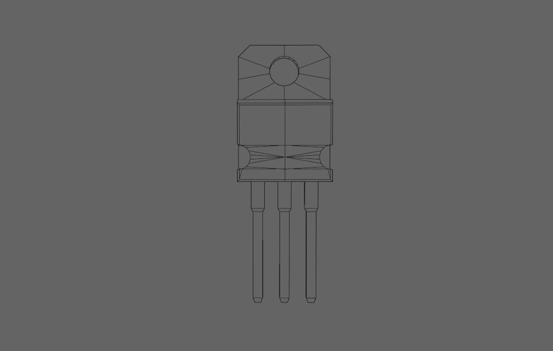 Transistor 7812 - Electronic parts Low-poly 3D model_19