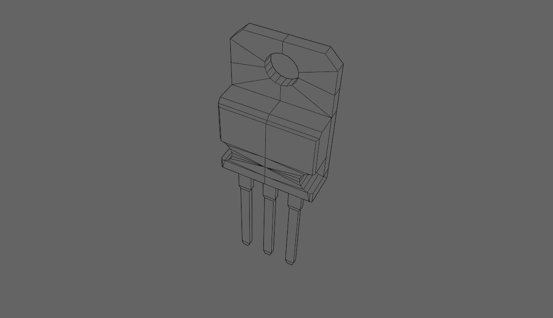 Transistor 7812 - Electronic parts Low-poly 3D model_22