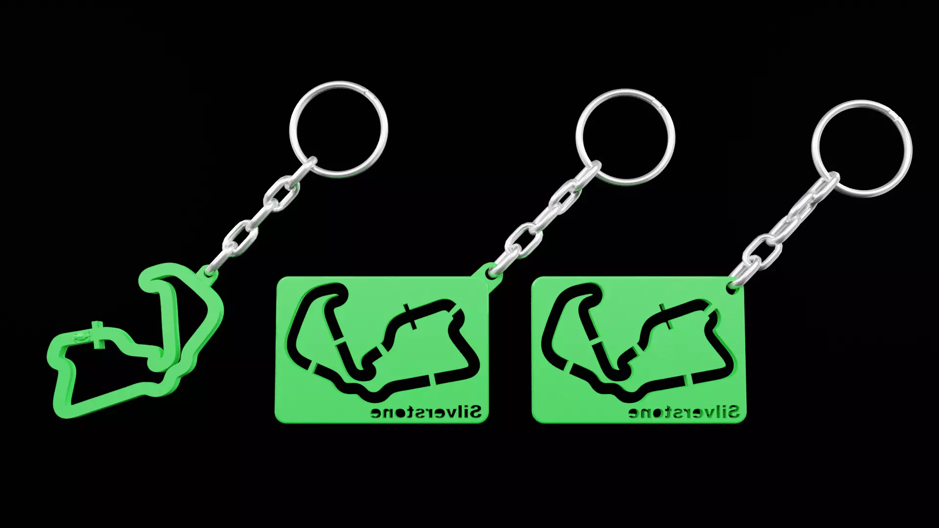 Track Formula 1 keychains Silverstone Print3d - Blender 3d Free 3D print model