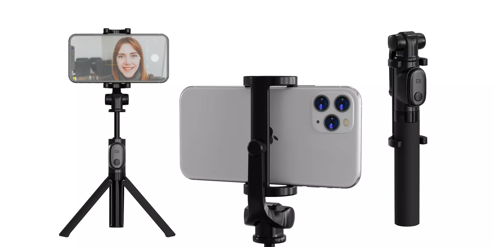 Monopod Xiaomi Tripod Black BLENDER 3D Model Cycles 3D model_0