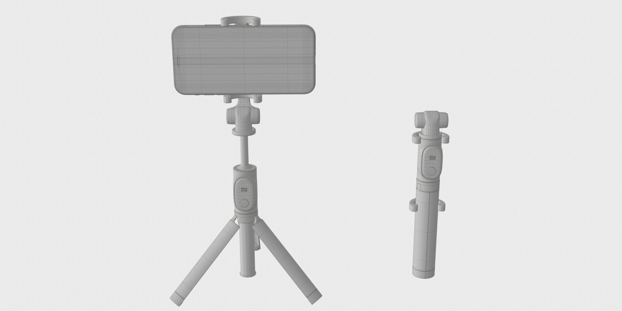 Monopod Xiaomi Tripod Black BLENDER 3D Model Cycles 3D model_2