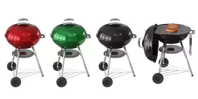 Portable Kettle BBQ Grill BLENDER 3D Model Cycles 3D model