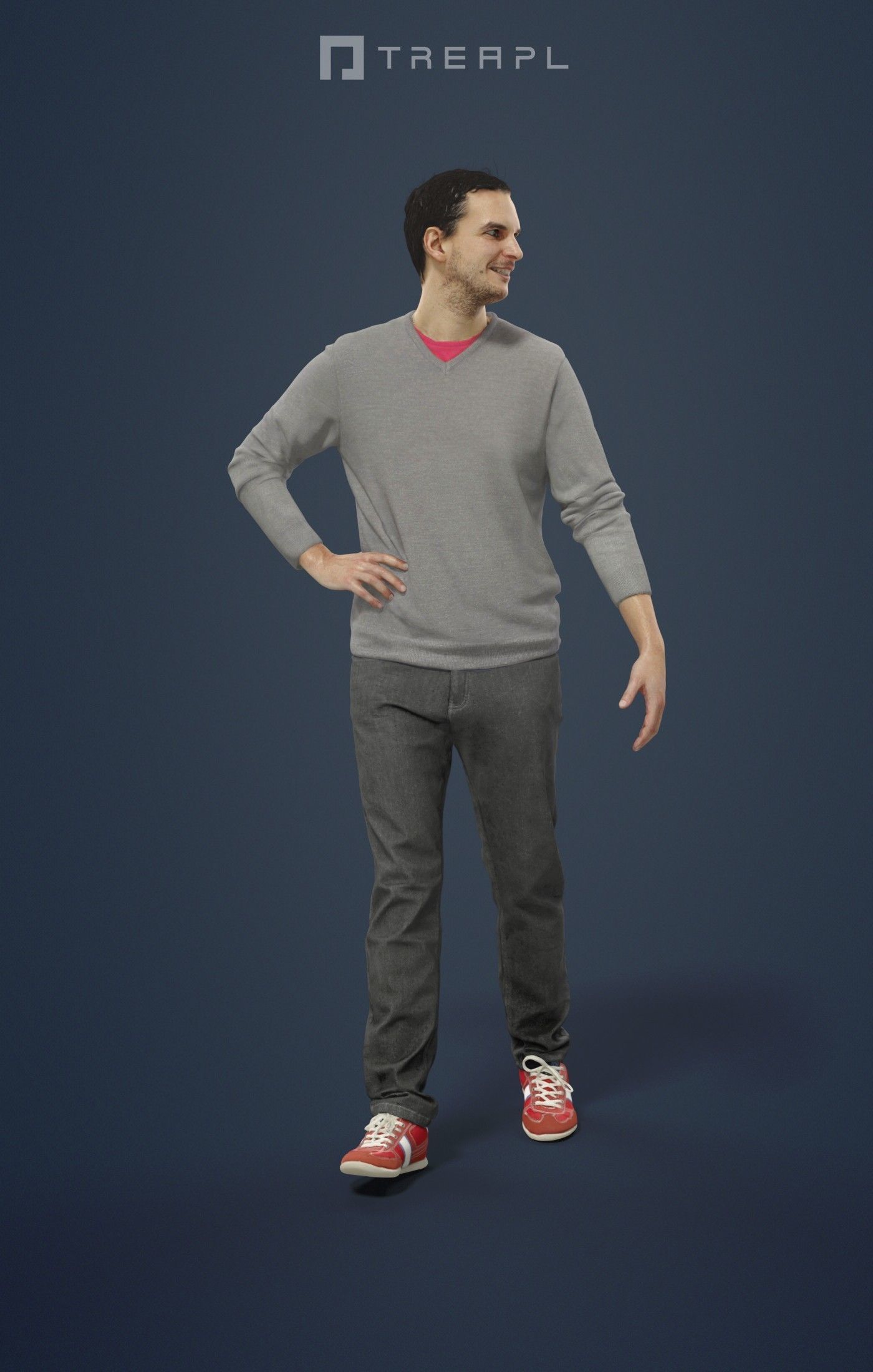 3d people crowds and a foreground casual walking man Jest 3D Model Collection_20