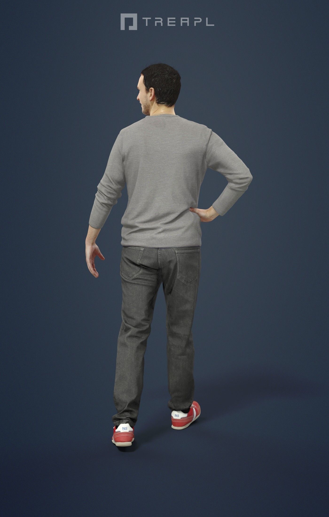3d people crowds and a foreground casual walking man Jest 3D Model Collection_21