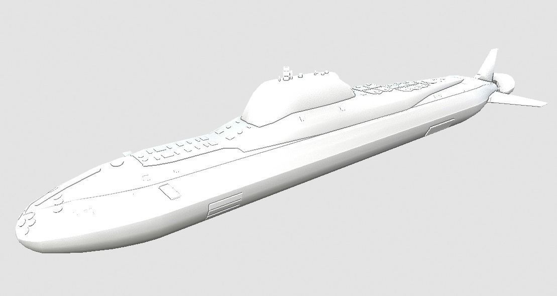Yasen class Submarine Low-poly 3D model_8