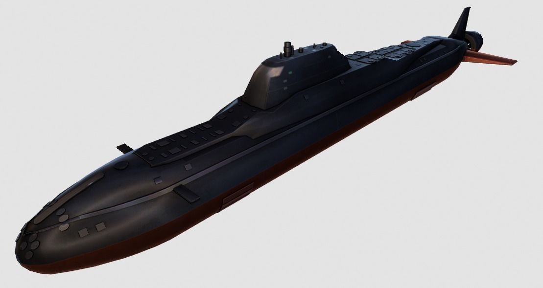 Yasen class Submarine Low-poly 3D model_6