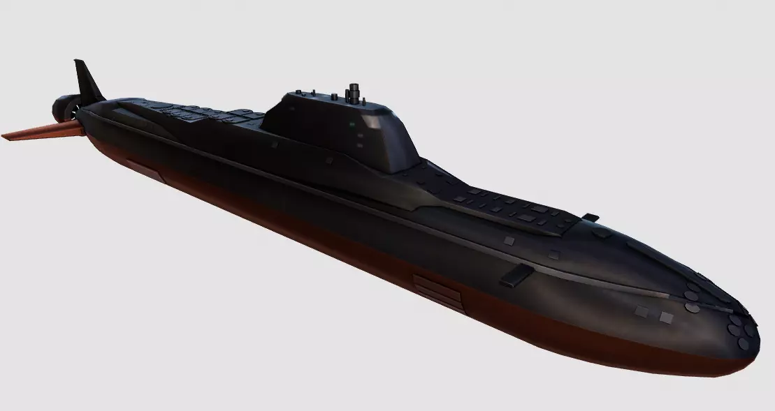 Yasen class Submarine Low-poly 3D model_0