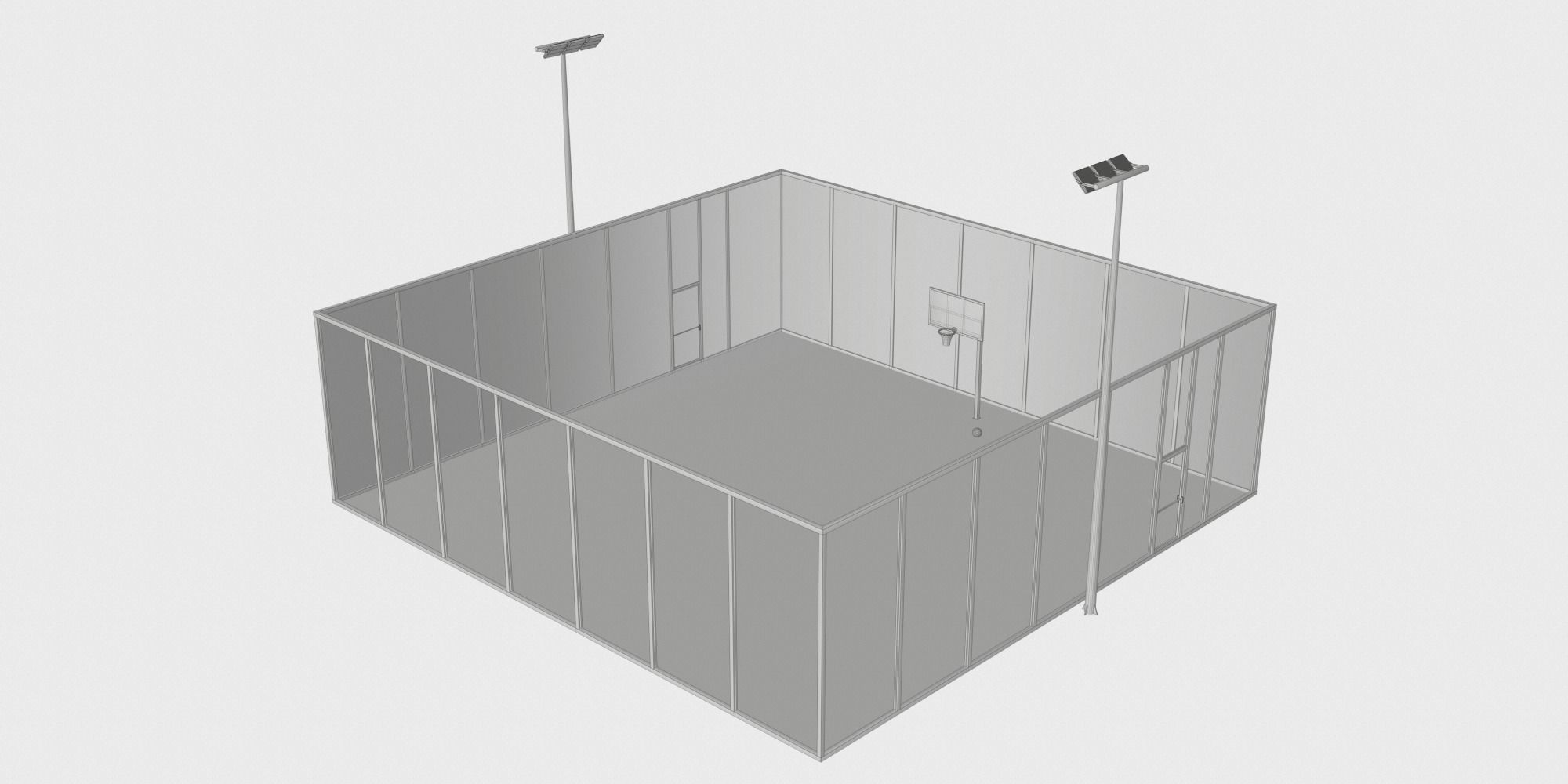 Streetball field BLENDER 3D Model Cycles 3D model_2