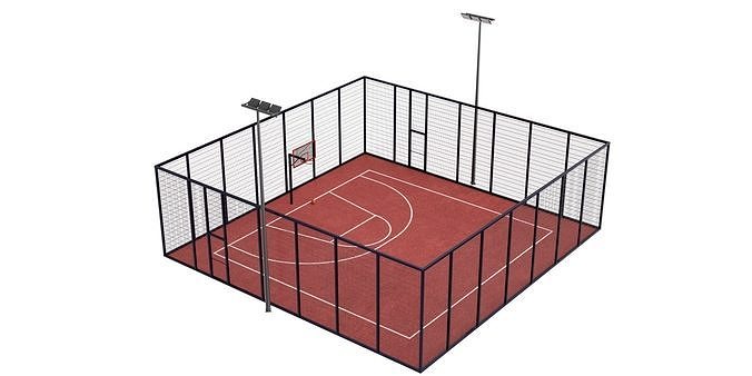 Streetball field BLENDER 3D Model Cycles 3D model