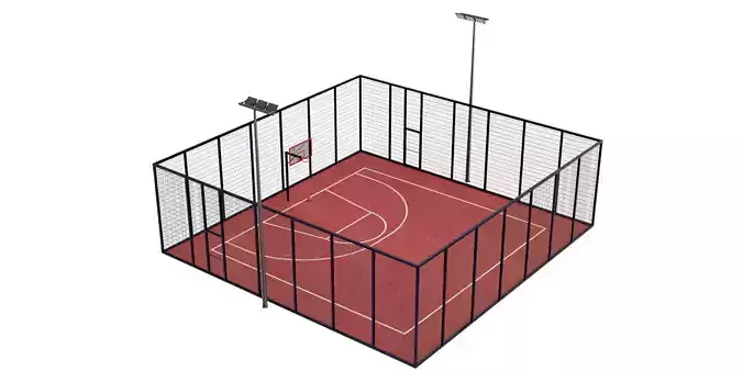 Streetball field BLENDER 3D Model Cycles 3D model