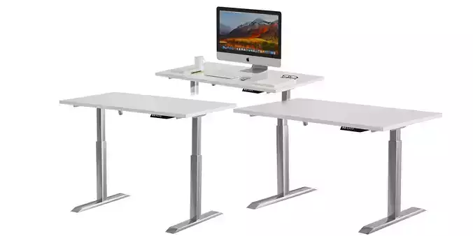 White Lift Desk BLENDER 3D Model Cycles 3D model