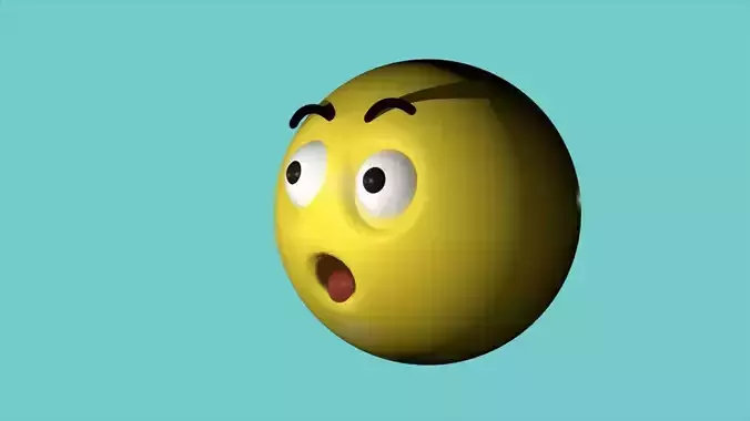 Emoji Shock Face Free 3D model