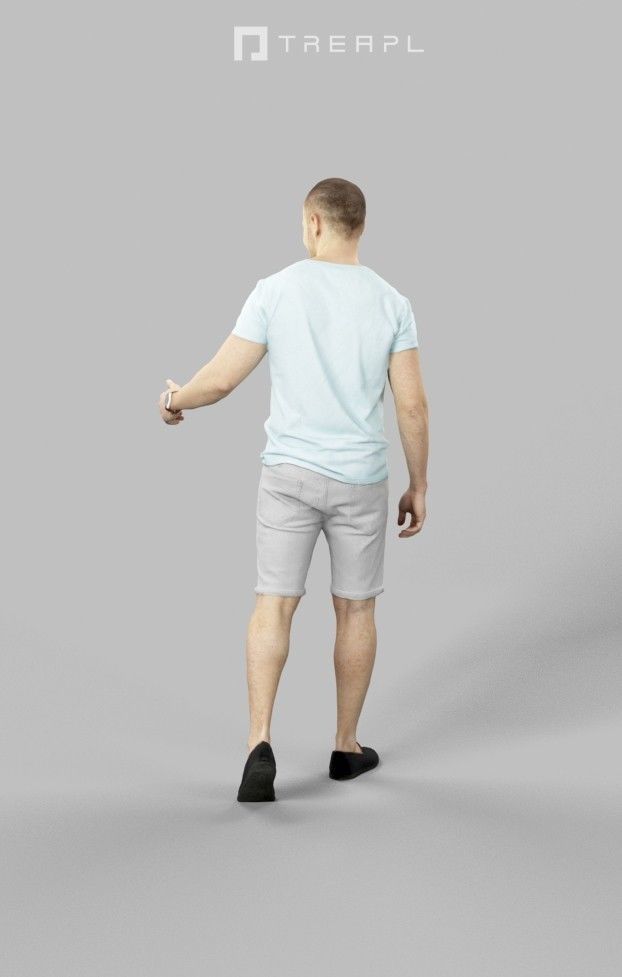 3d crowds and a foreground Master casual walking summer man 3D Model Collection_17