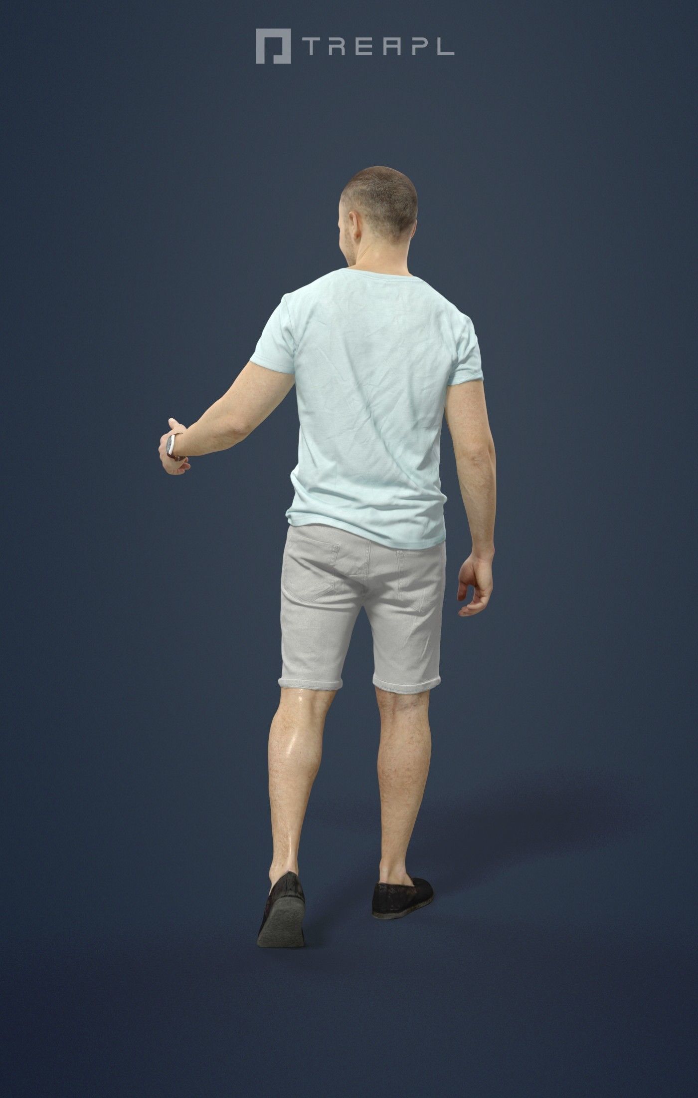 3d crowds and a foreground Master casual walking summer man 3D Model Collection_20