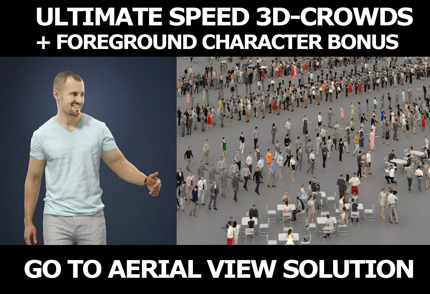 3d crowds and a foreground Master casual walking summer man 3D Model Collection_0