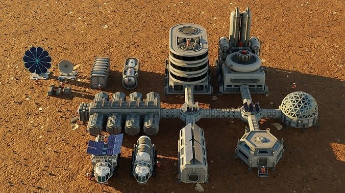Low poly alien colony  3D Model Collection