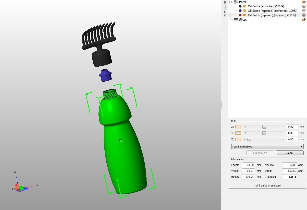 Hair Oil Bottle With Comb 3D print model_25