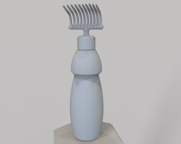 Hair Oil Bottle With Comb 3D print model_6