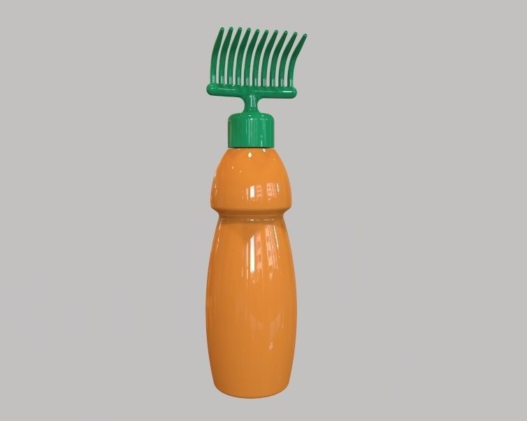 Hair Oil Bottle With Comb 3D print model_20