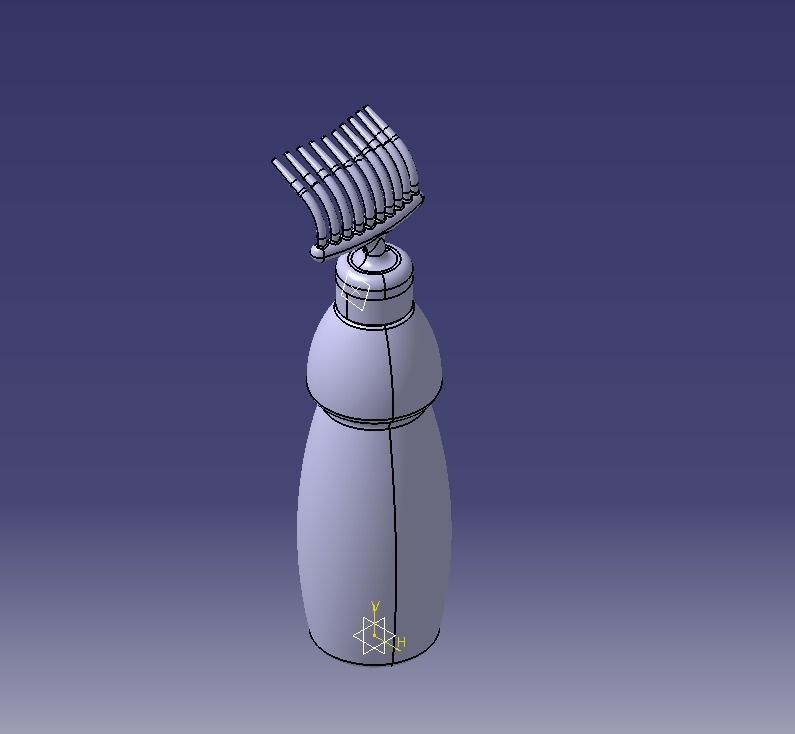 Hair Oil Bottle With Comb 3D print model_27