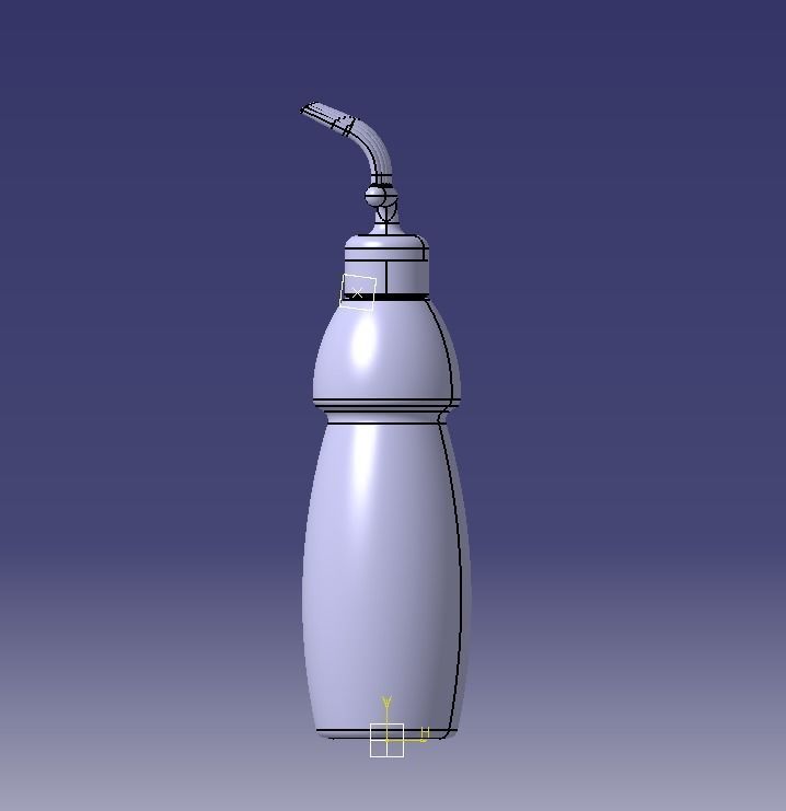 Hair Oil Bottle With Comb 3D print model_29