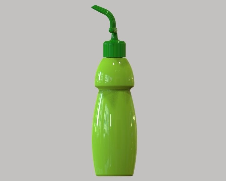 Hair Oil Bottle With Comb 3D print model_1