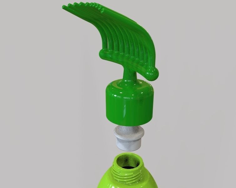 Hair Oil Bottle With Comb 3D print model_10