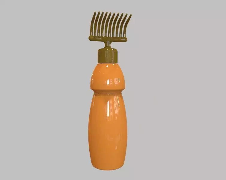 Hair Oil Bottle With Comb 3D print model_0