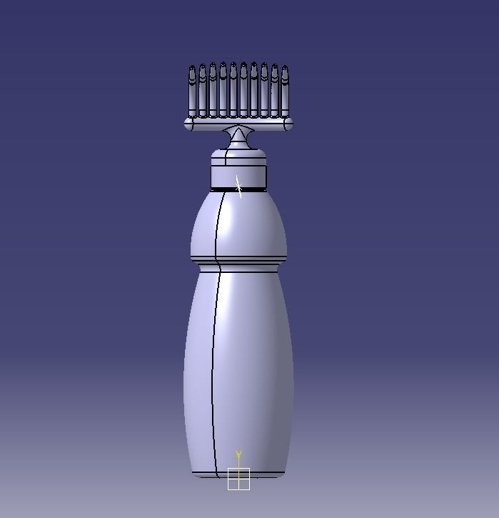 Hair Oil Bottle With Comb 3D print model_31
