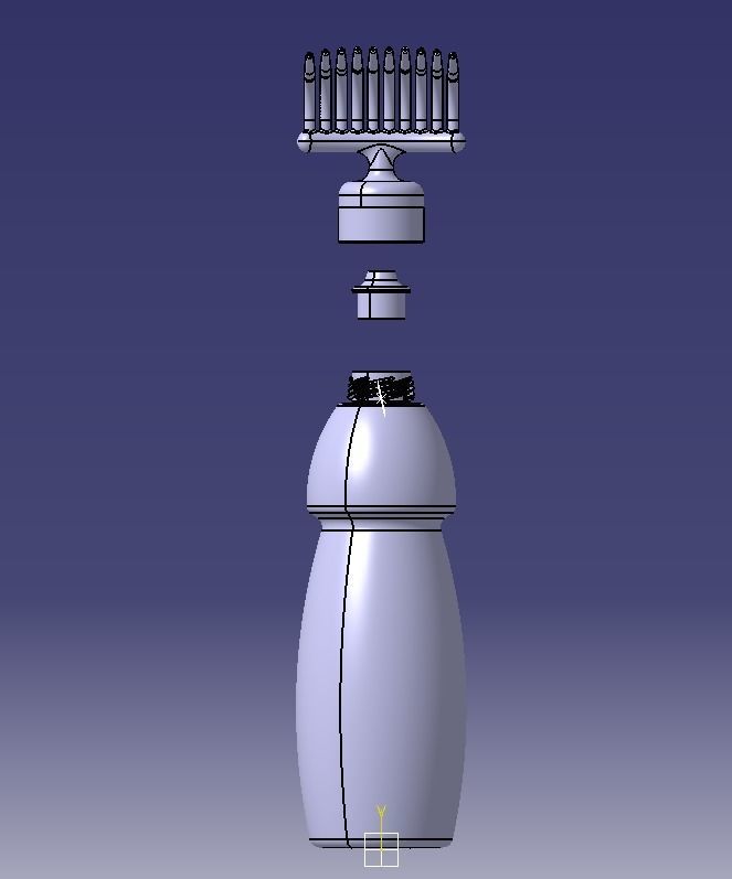 Hair Oil Bottle With Comb 3D print model_35