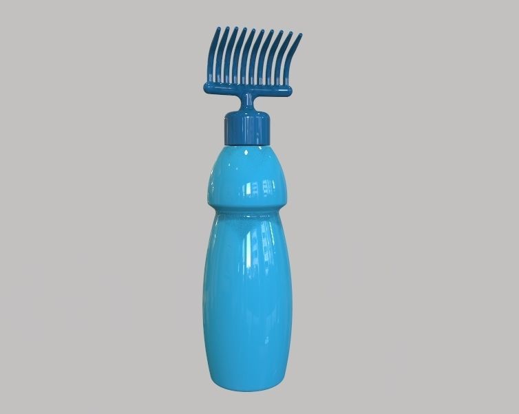 Hair Oil Bottle With Comb 3D print model_17