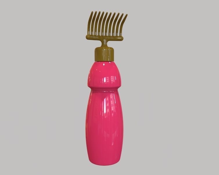 Hair Oil Bottle With Comb 3D print model_21