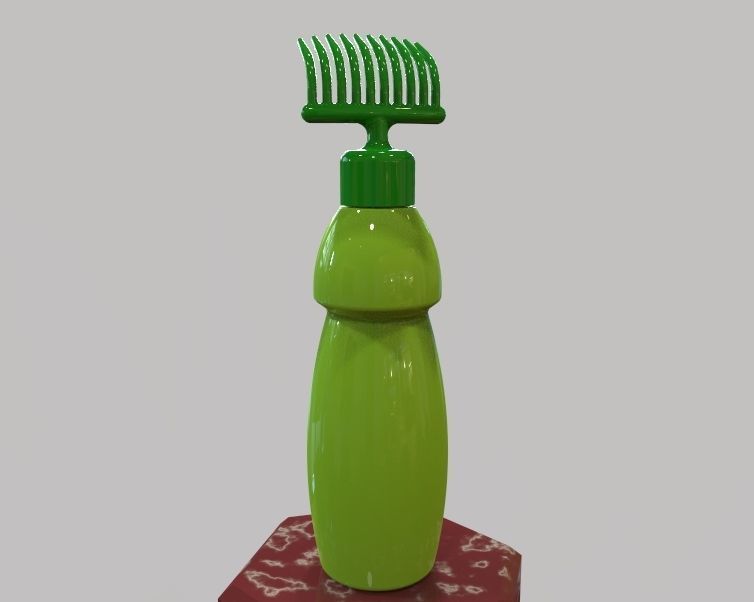 Hair Oil Bottle With Comb 3D print model_11