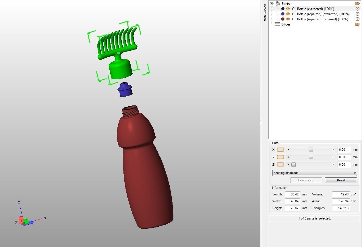 Hair Oil Bottle With Comb 3D print model_26